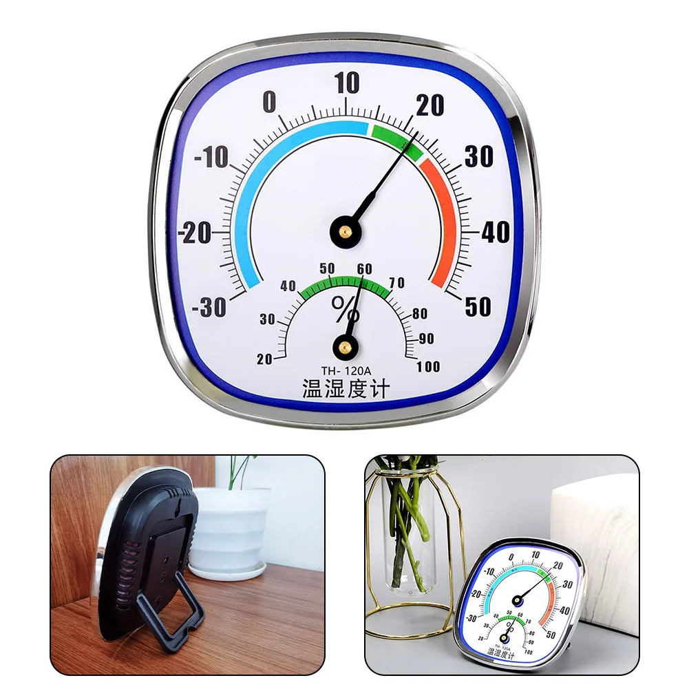 Hygrometer Thermometer Outdoor Temperature -30 - 50℃ 120x120x23mm 1pc 20 - 99%RH Glass Lens No Battery Required