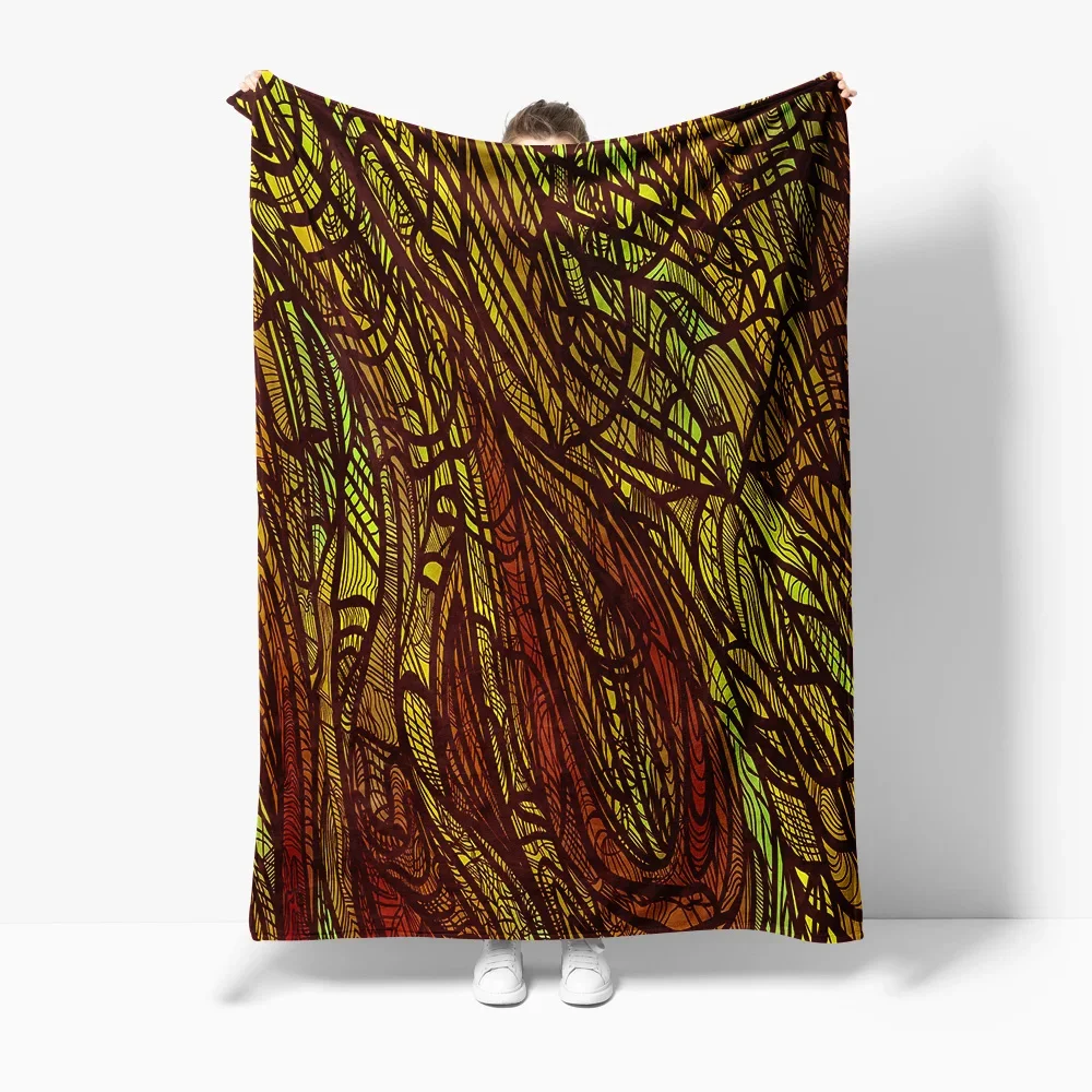 Vibrant Abstract Geometric Throw Blanket Modern Design Decorative Sofa Cover Warm Fuzzy Bed Blanket Home Decor Gift