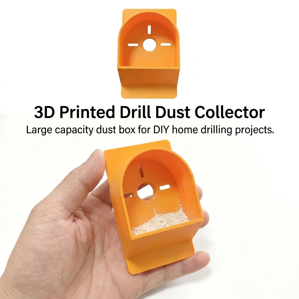 Drill Dust Collector PLA Plastic Dust Catcher Attachment Efficient Debris Removal for Woodworking DIY Home Improvement Tool