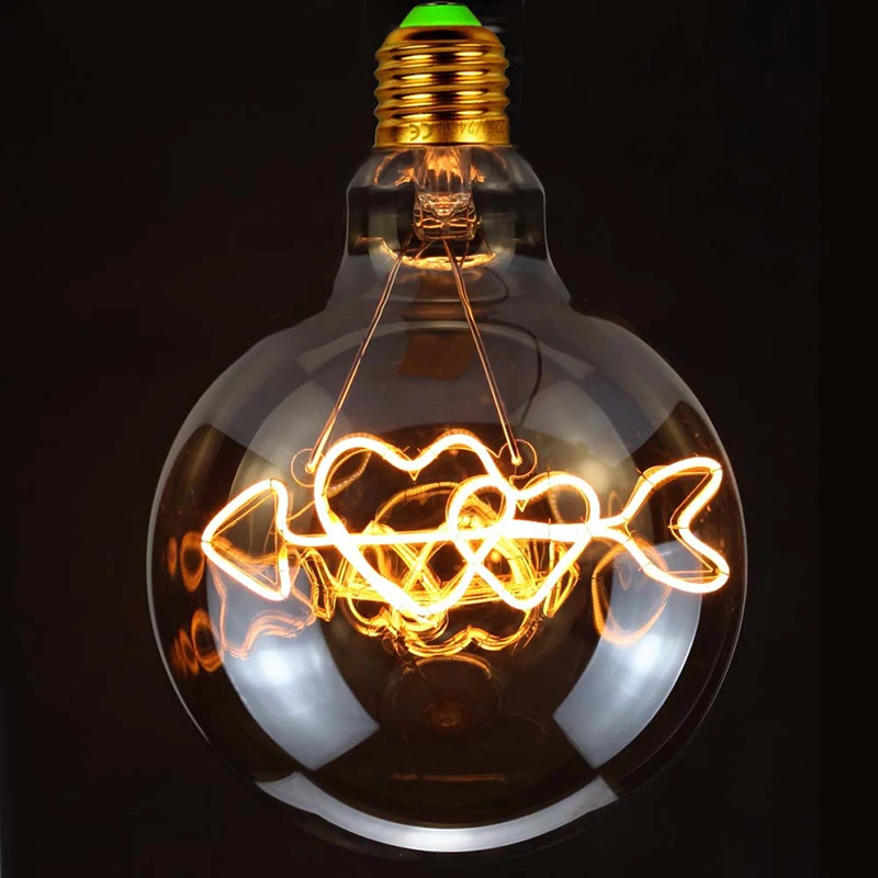 Retro Edison Bulb Dimmable Led Filament LOVE G125 Decoracion Vintage Glass Night Light Bulb Industrial String Lights for home