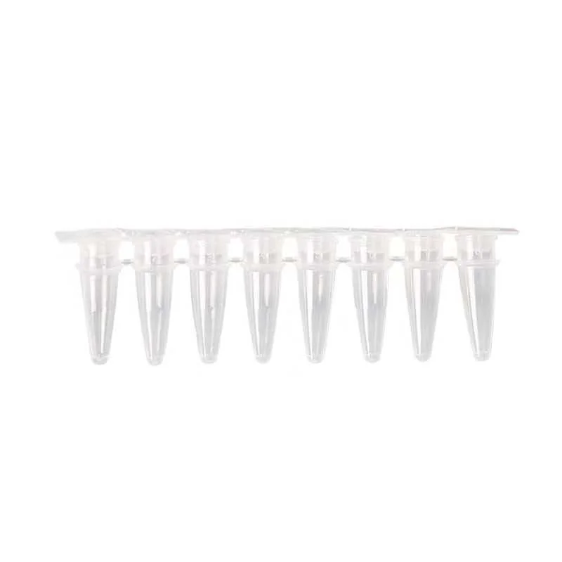 PCR8 connected tube 0.2ml eight connected tube 0.1ML transparent porcelain white fluorescence quantitative 8-row 96 hole tube pl