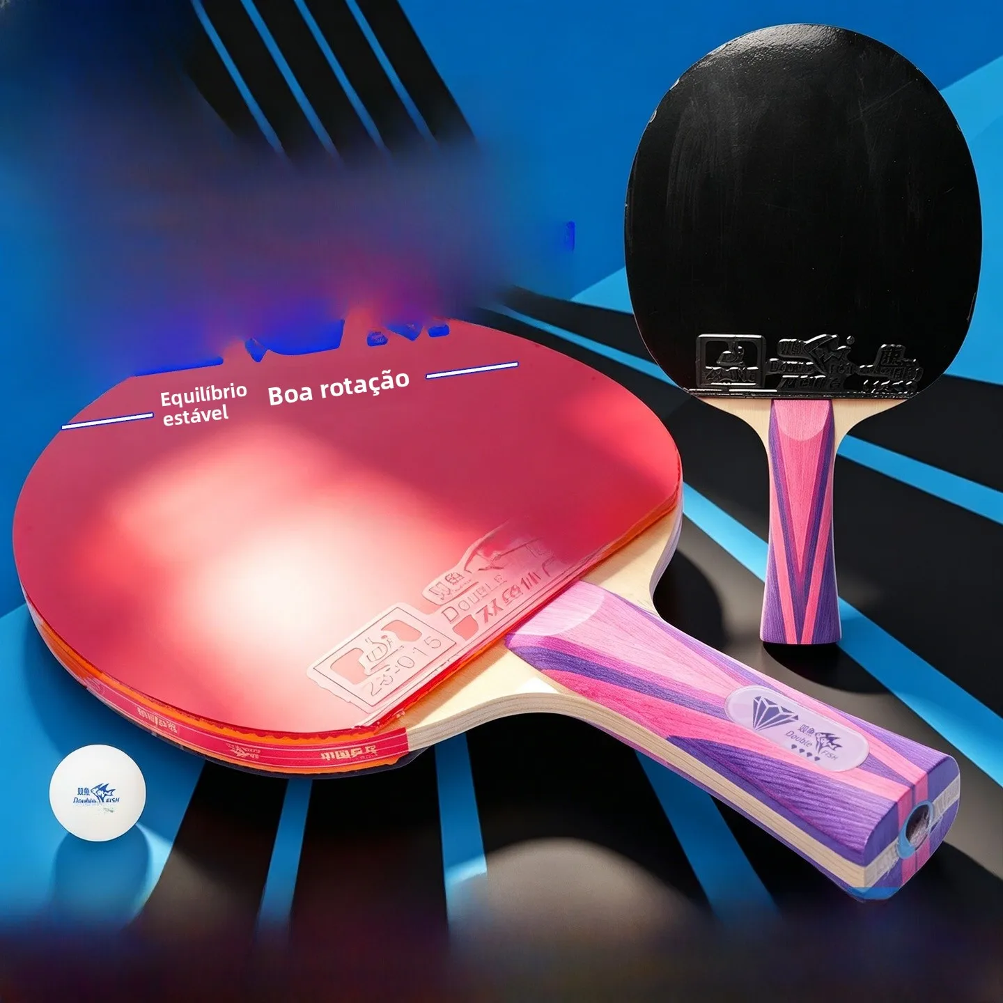 double-fish-table-tennis-paddle-diamond-series-fast-attack-arc-circle-four-star-six-star-five-star-finished-paddle-for-fans