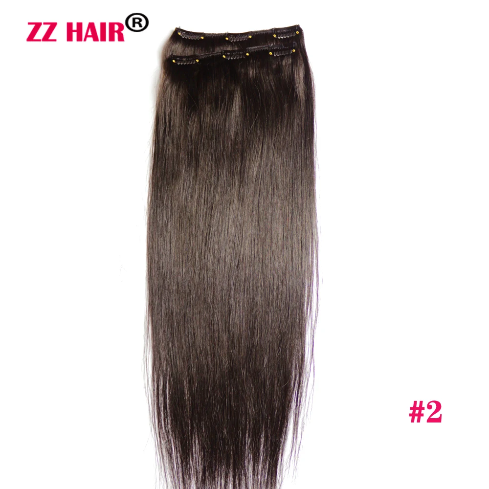 ZZHAIR 100% وصلات شعر ريمي بشري 16 "-24" 2 قطعة مجموعة 70 جرام-80 جرام 2x15 سنتيمتر مقاطع-في طبيعي مستقيم