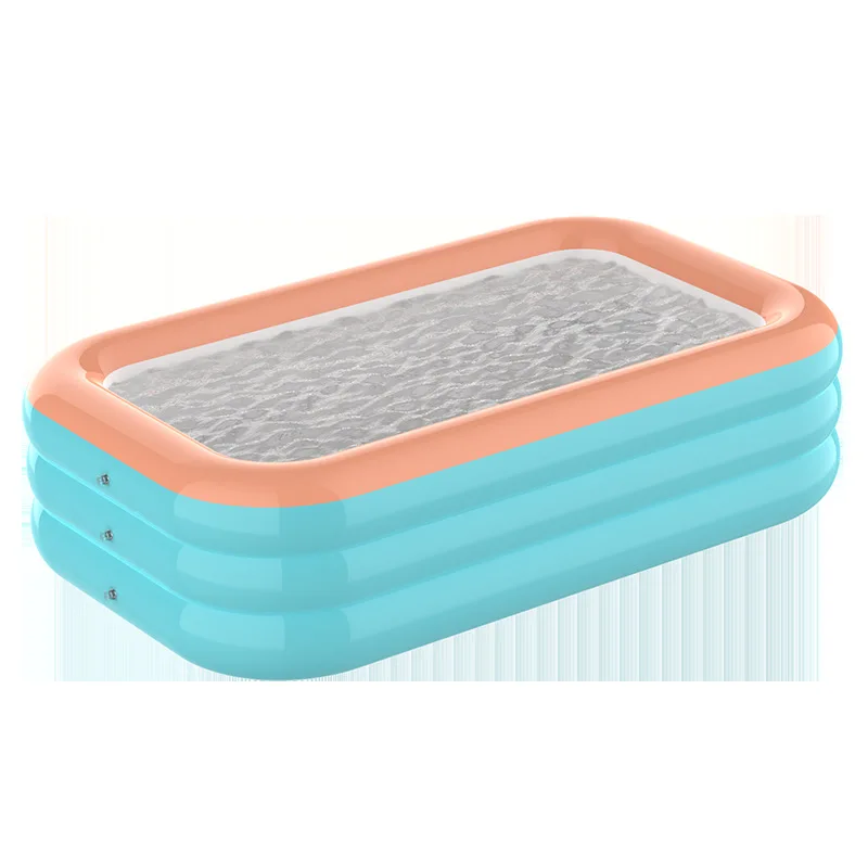 Inflatable Baby Pool - Large Rectangular Bath Tub For Kids & Adults, Portable Family Swimming Pool