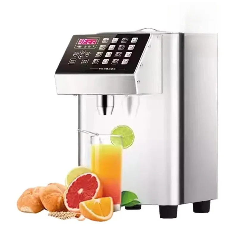Commercial Automatic Sugar Syrup Dispenser 16 Button Intelligent Fructose Machine For Bubble Tea Coffee Shop Stainless Steel