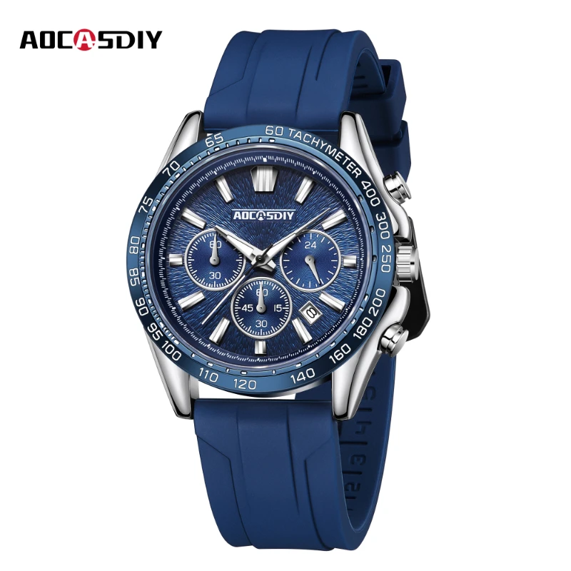 

Men's fashion sports watch waterproof calendar luminous multifunctional sports silicone band watch the charm of men temperament