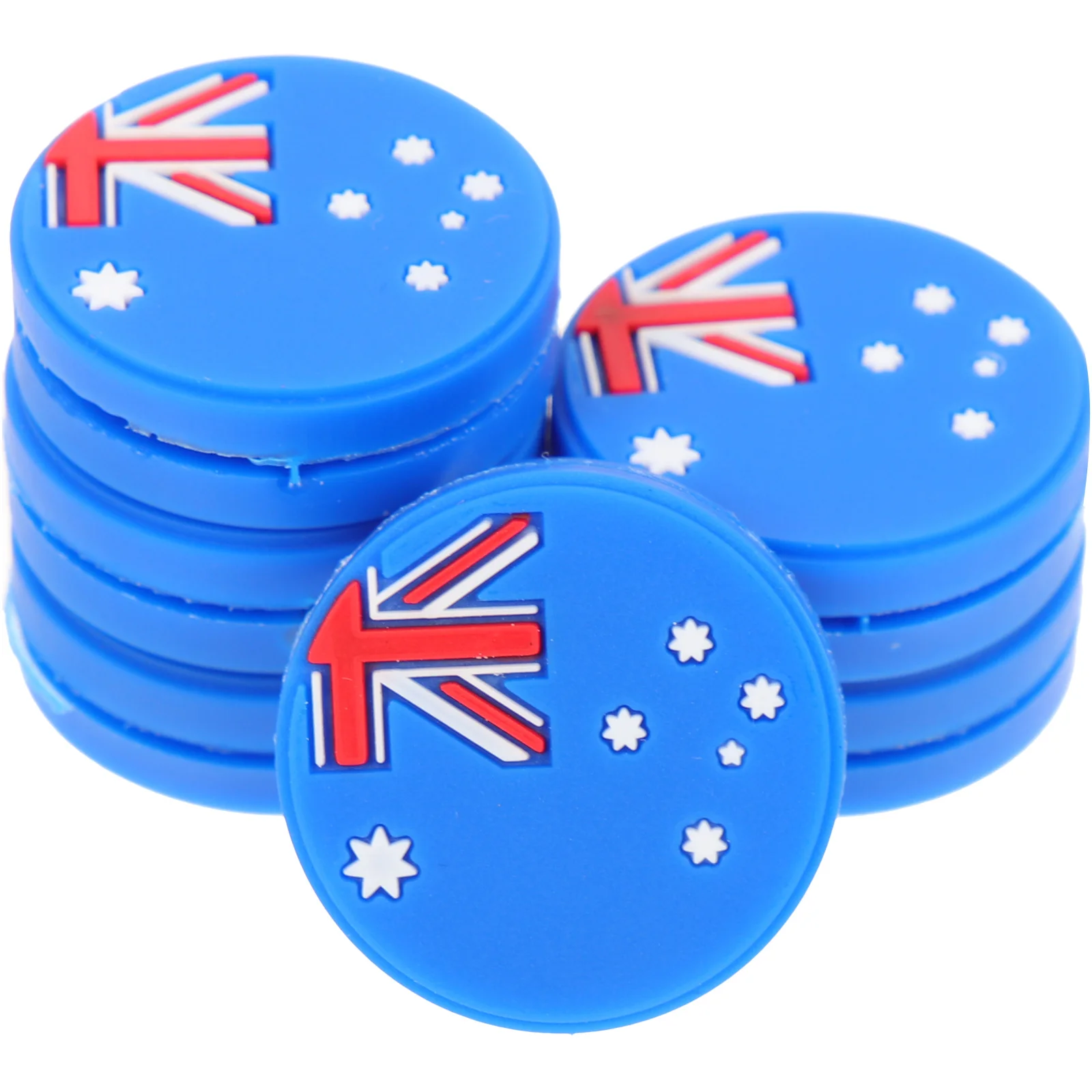 Amortisseurs de vibrations en Silicone pour raquette de Tennis, 6 pièces, Design de drapeau National, accessoire de Tennis pour la réduction des chocs