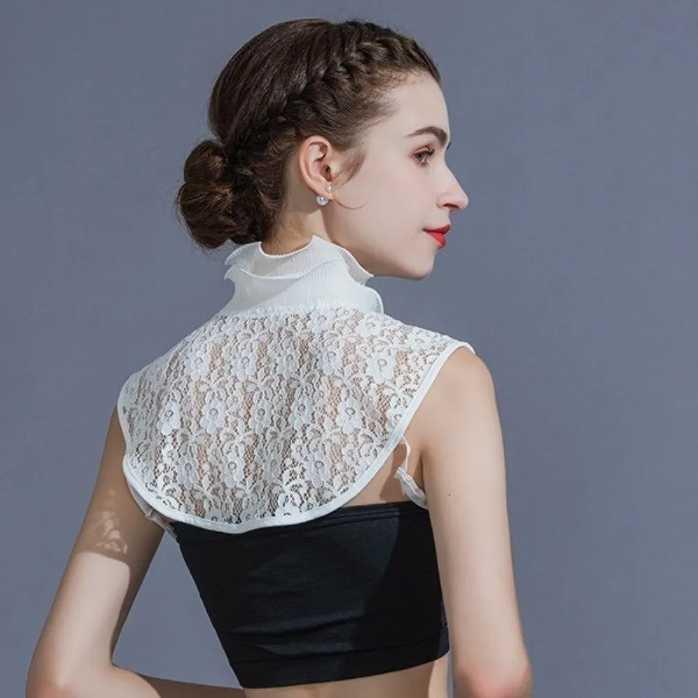 gola-falsa-elegante-destacavel-com-detalhe-floral-vazado-facil-de-combinar-gola-de-renda-estilo-vitoriano-branca-e-preta