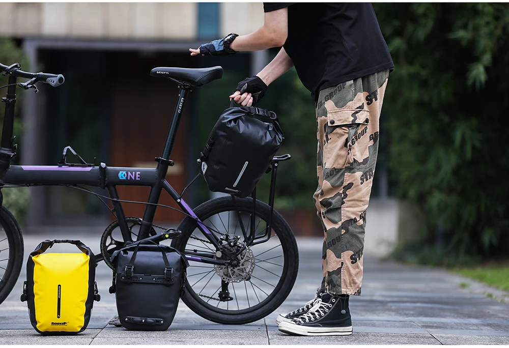 Rhinowalk 7L-15L Fahrradtasche, 100 % wasserdicht, Frontgepäckträger, hinten, Fahrradgepäckträger, Radfahren, Tasche, Fahrradzubehör, MTB – Detail 31