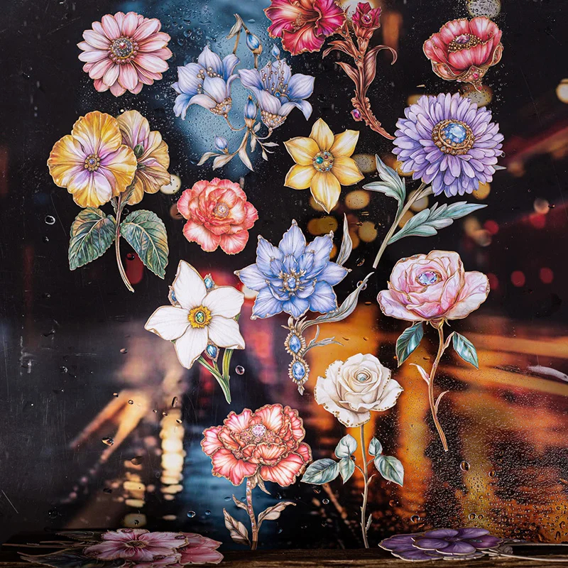 

15 шт., длинная ветка, цветок, твердая наклейка для карт, цветочная тень, фэнтезийная форма, наклейки для скрапбукинга, материал ручной работы «сделай сам»