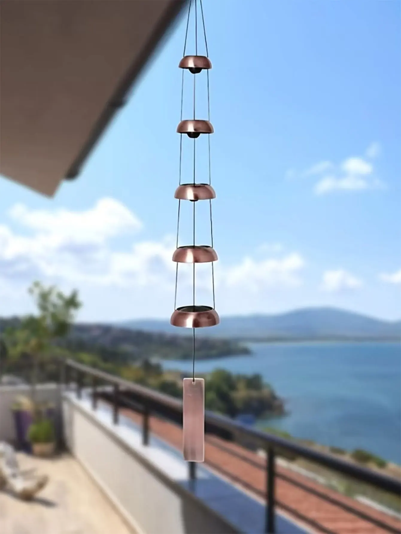 Retro Japanese pagoda wind chimes,metal,Used for interior, balcony, garden and temple decoration, blessing wind chimes