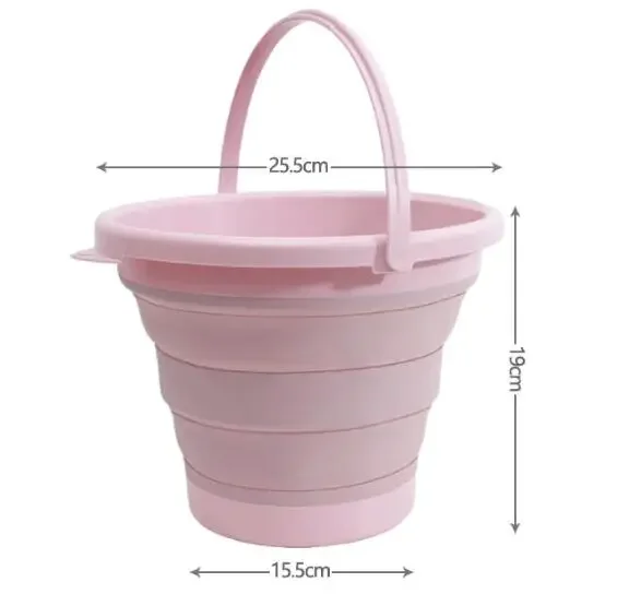 Portable 5L Collapsible Plastic Bucket for Camping and Travel Household 5L Folding Bucket for Car Washing and Cleaning Outdoor F