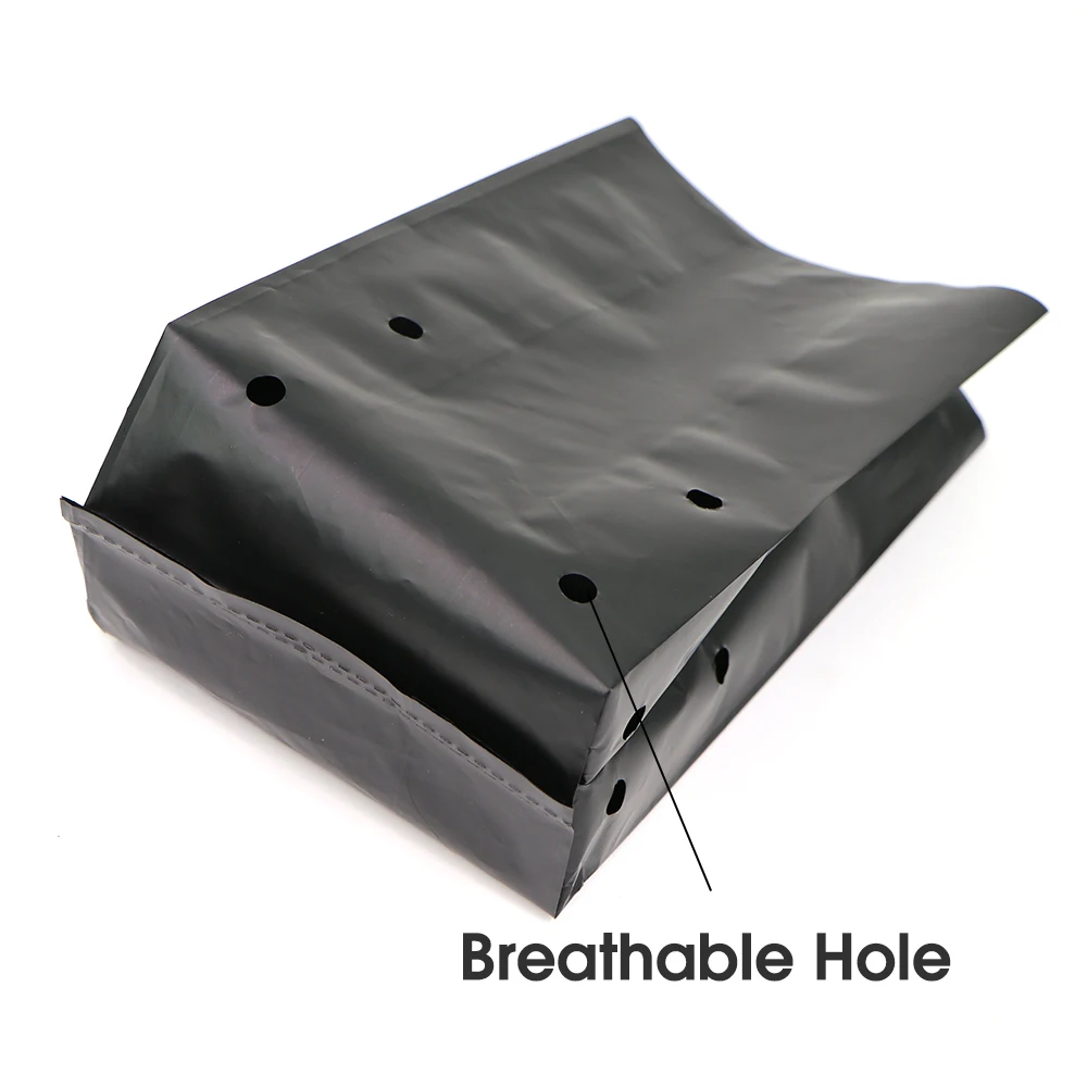 30-10pcs Black PE Punched Seedling Bag Tree Transplant Potting Bag Lightweight Anti-pull Gardening Orchard Breathable Plant Bag gallery 3