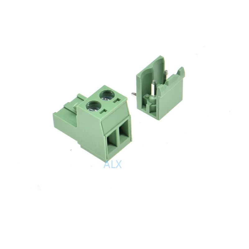 10SETS 2EDG 2pin 5.08MM pitch RIGHT ANGLE pluggable screw terminal block 5.08 2 pin PLUG TYPE pcb connector PLUG + SOCKET 300v