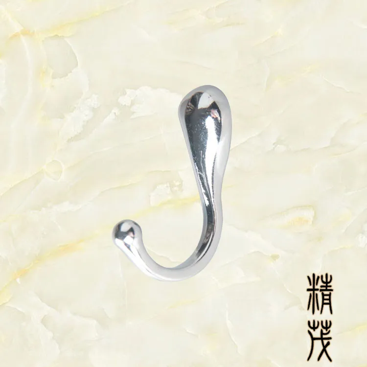 Zinc Alloy Clothes Hook Clothes Hat Hook Single Hook Solid Clothes Hook Clothing Bathroom Hook Chrome Color