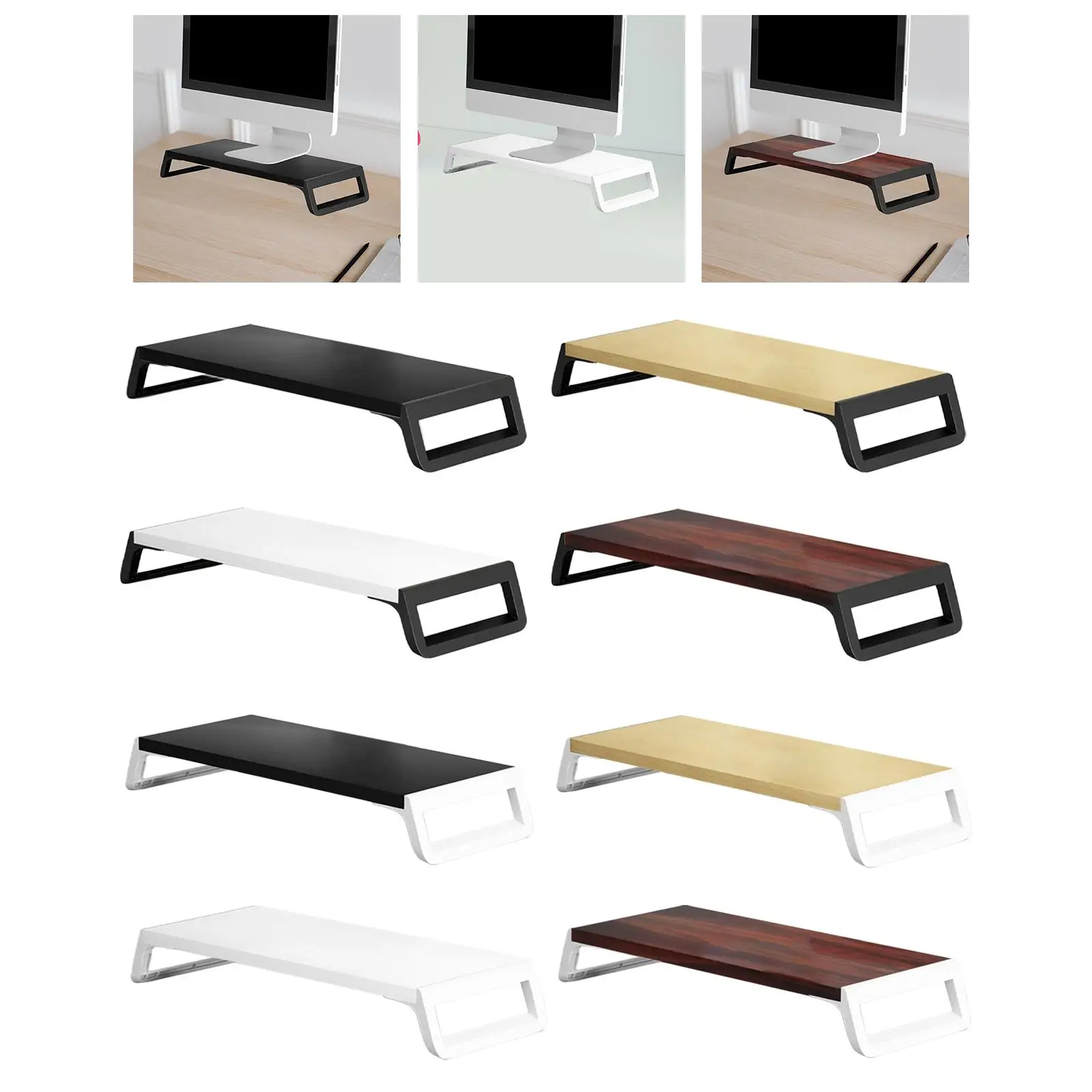 Riser Monitor Komputer, Meja Berdiri Monitor untuk Rak Desktop Monitor Printer untuk Perlengkapan Kantor Kayu Layar PC,