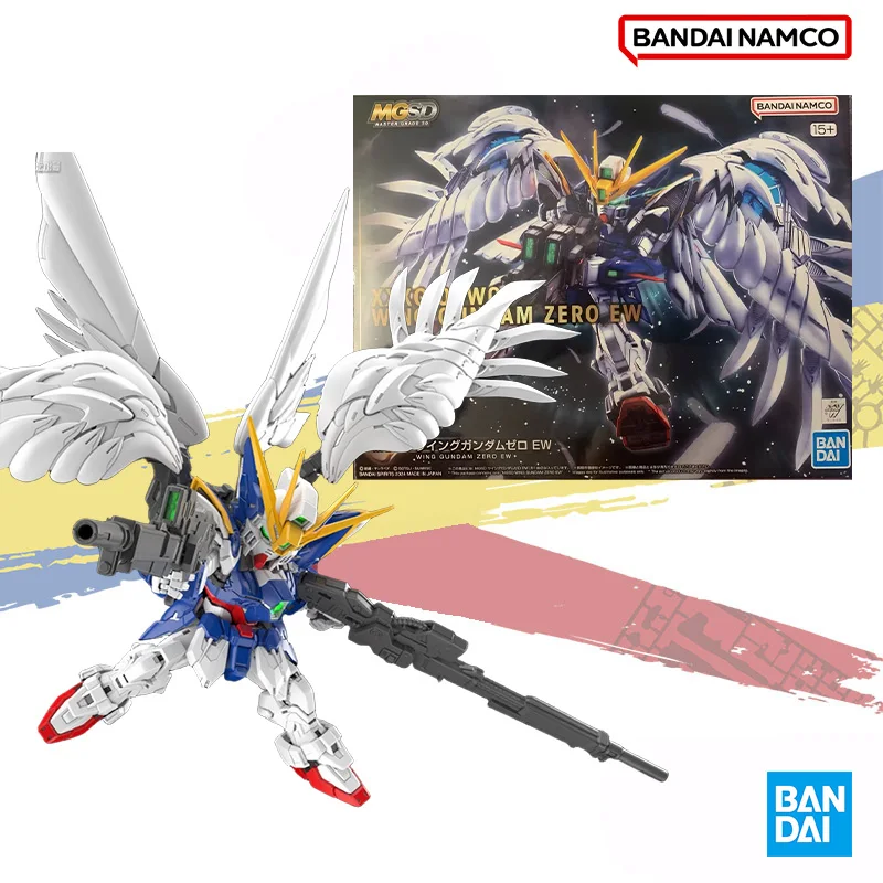 Bandai Original MGSD XXXG-00W0 WING GUNDAM ZERO EW Anime Action Figure Assembled Model Kit Robot Collection Toy Gift forChildren