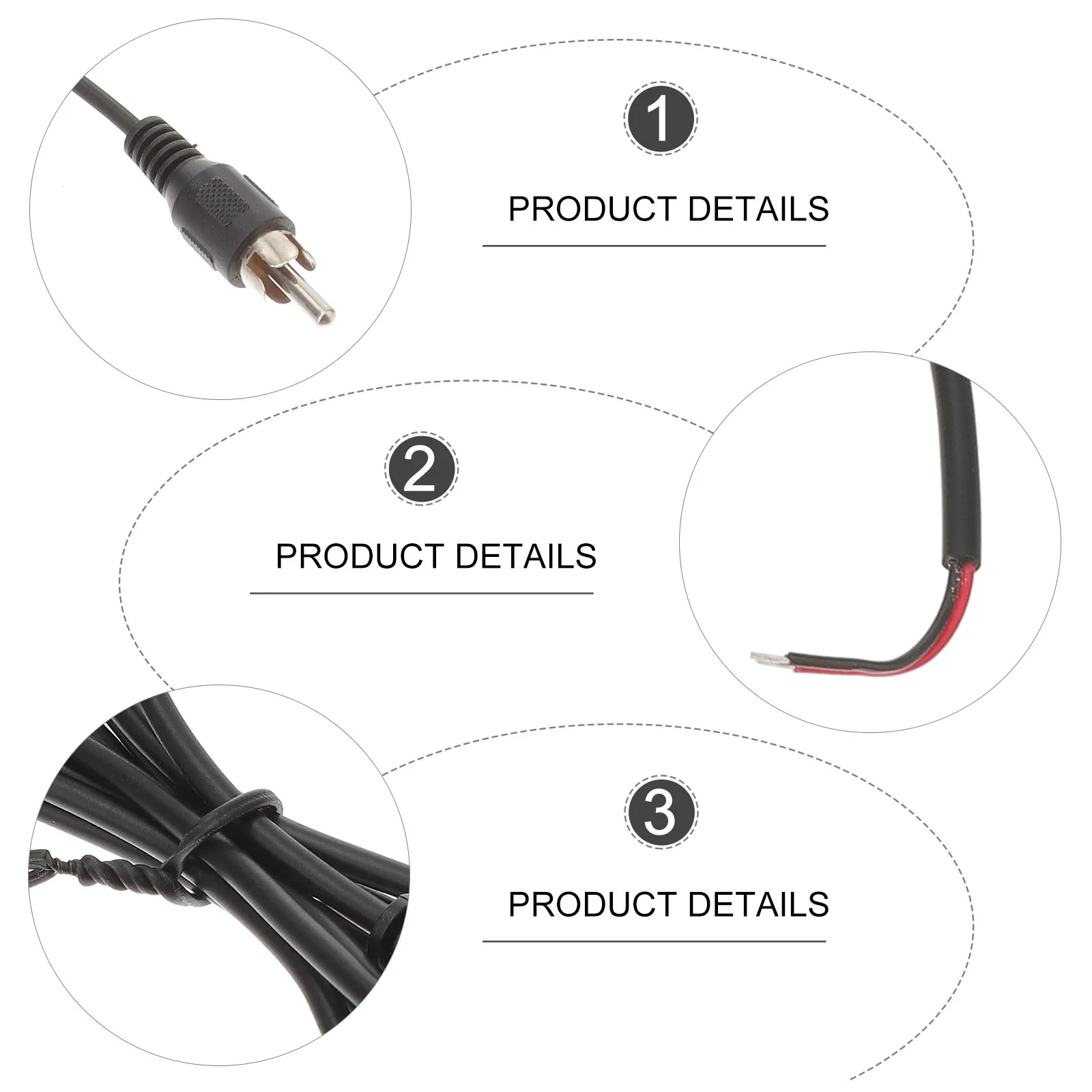 

6pcs Cable Pvc To Bare Wire Repair Open End Cord For Speaker Stereo Receiver Copper Cord System