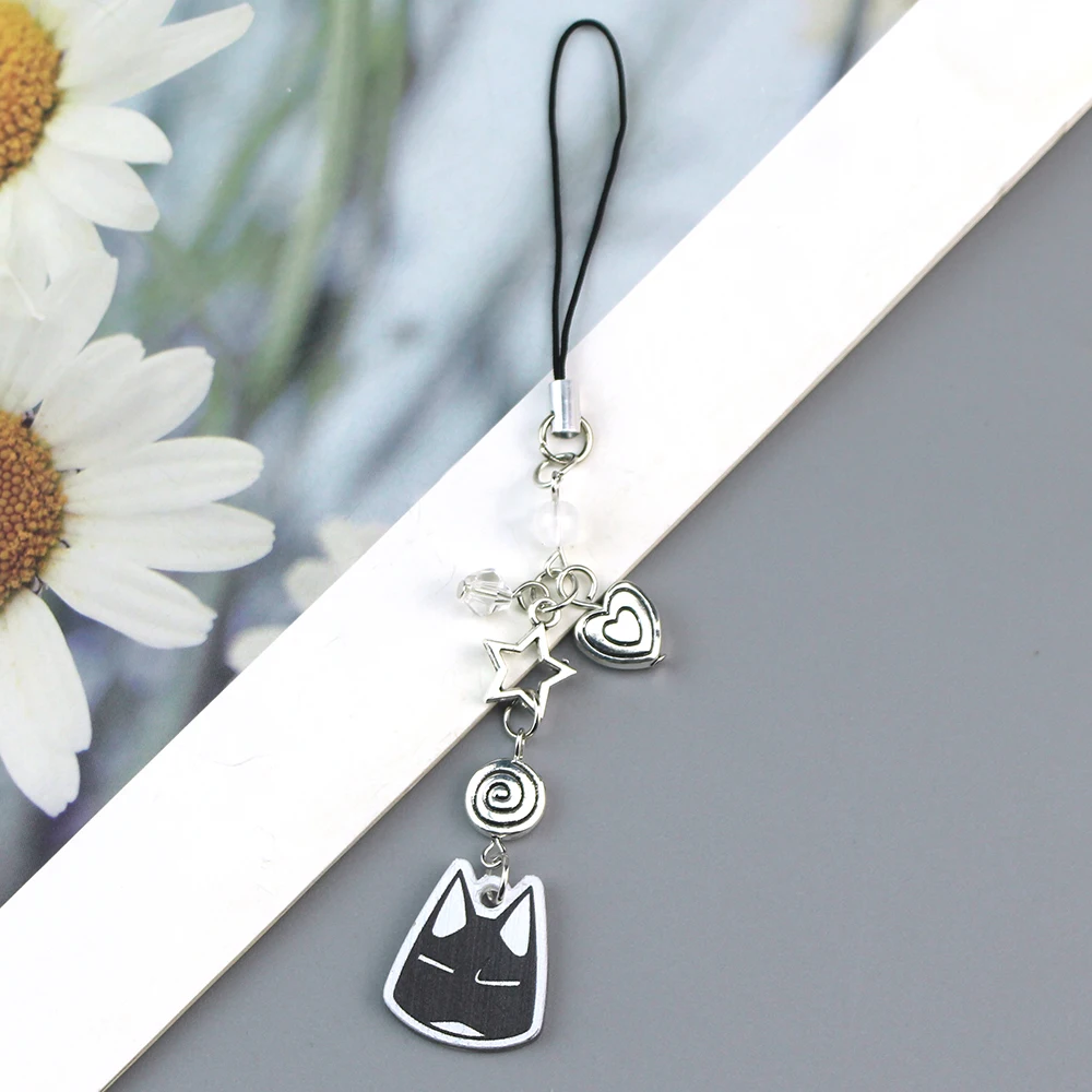 Handmade Y2K Jewelry Toro Cat Phone Charm Chain Toro And Kuro Matching Beaded Keychain Cute Keychain for Accessories Bag Pendant
