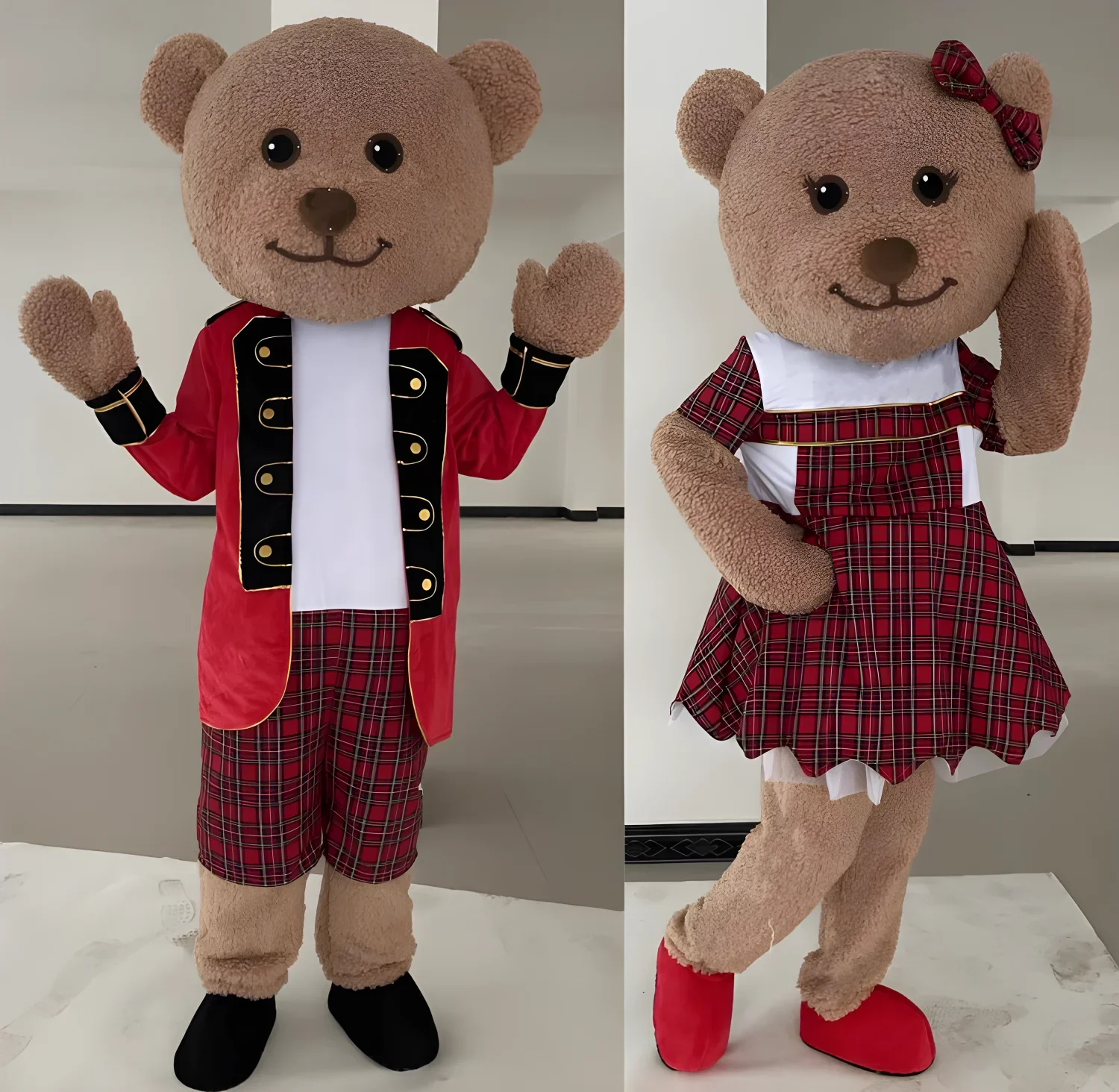 santa teddy bear mascot costume boy and girl teddy bear mascottes costume adult