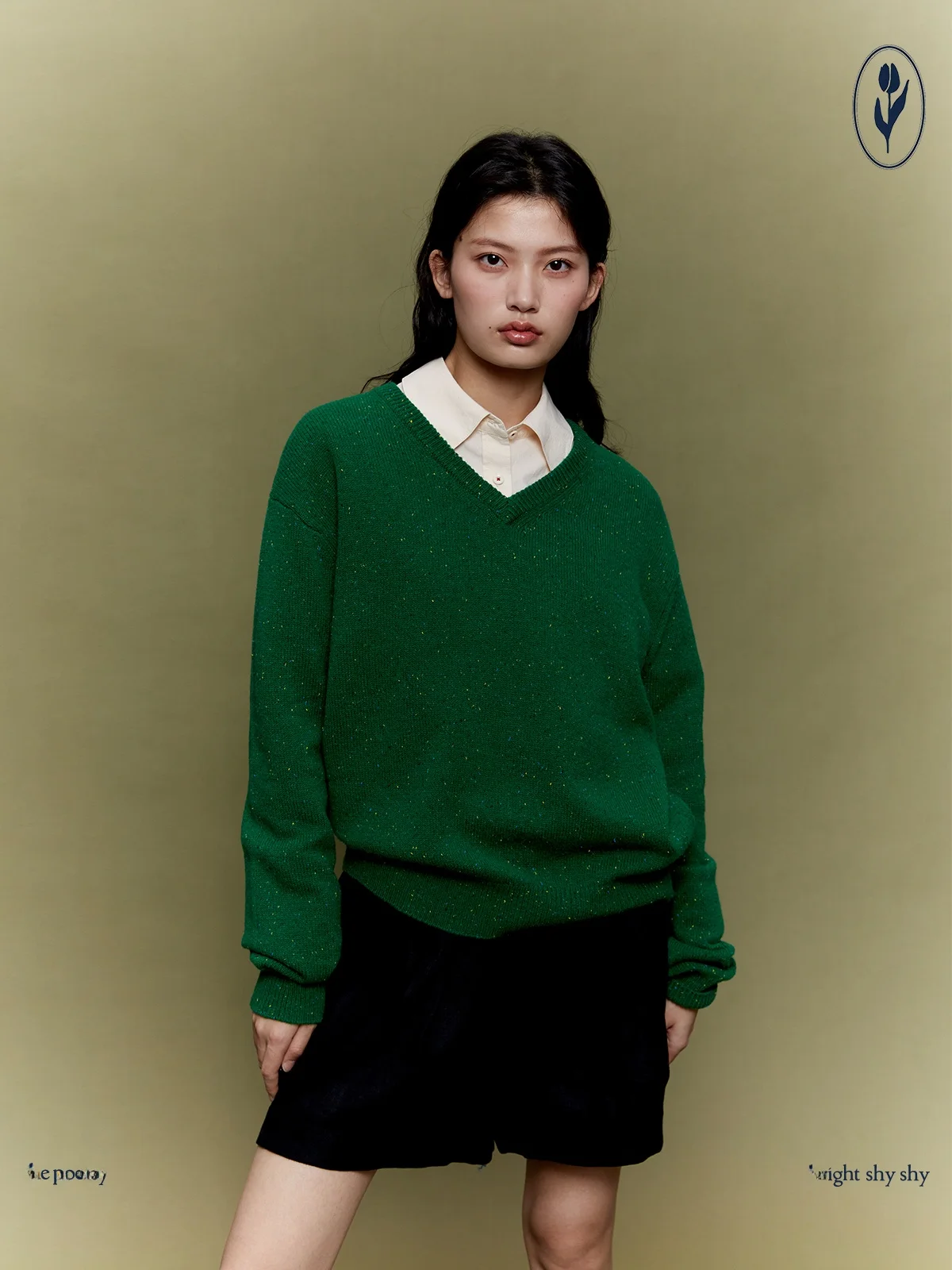 

yy Классический винтажный вязаный шерстяной свитер со скрытыми звездами, разноцветный горошек, V-Ne, свободный крой, теплый осенний топ