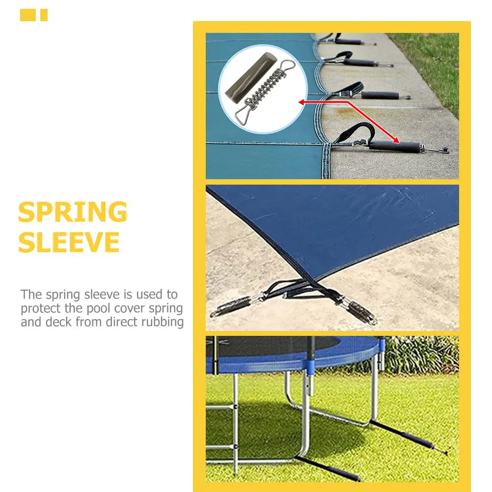 

5 Pcs Swimming Pool Cover Spring Springs and Sleeves Protector Inflatable Safety Covers Inground Pvc