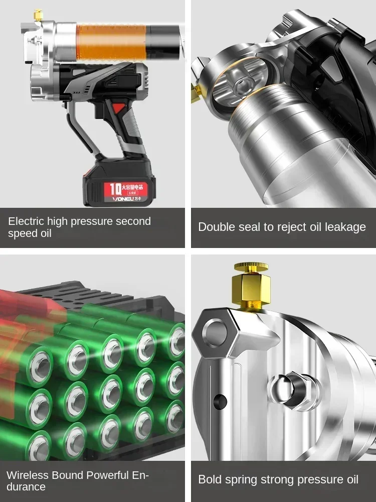 High-pressure Automatic Electric Grease Gun for 24V Excavator with Rechargeable Lithium Battery