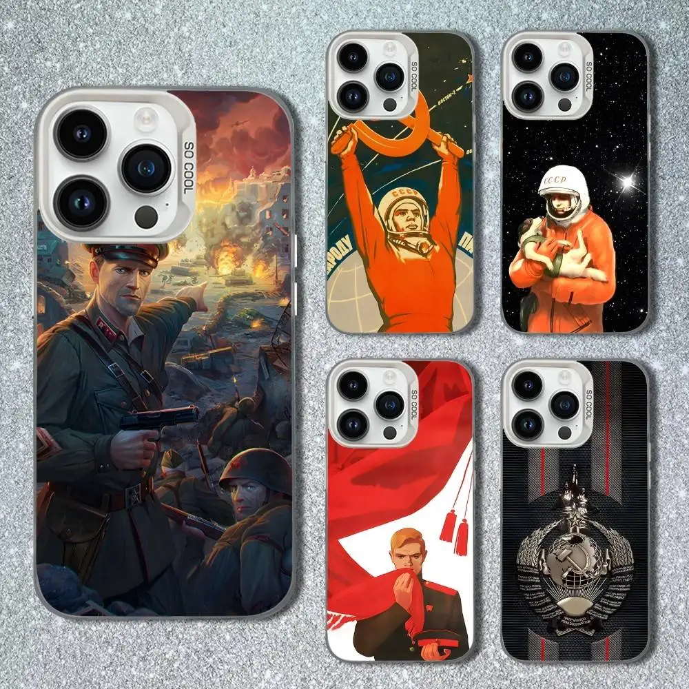

Banner Russian USSR Phone Case For iPhone 13,15,14,16,12,11,Mini,MAXXS,Pro,SE, White Matte Shockproof Cover
