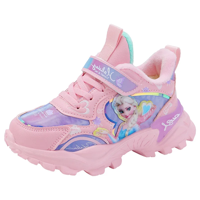 Disney Girls' Casual Shoes Children's Spring Autumn 4-12 Years Old Girls Princess Sport Running Shoes Sofia First Elsa Sneaker