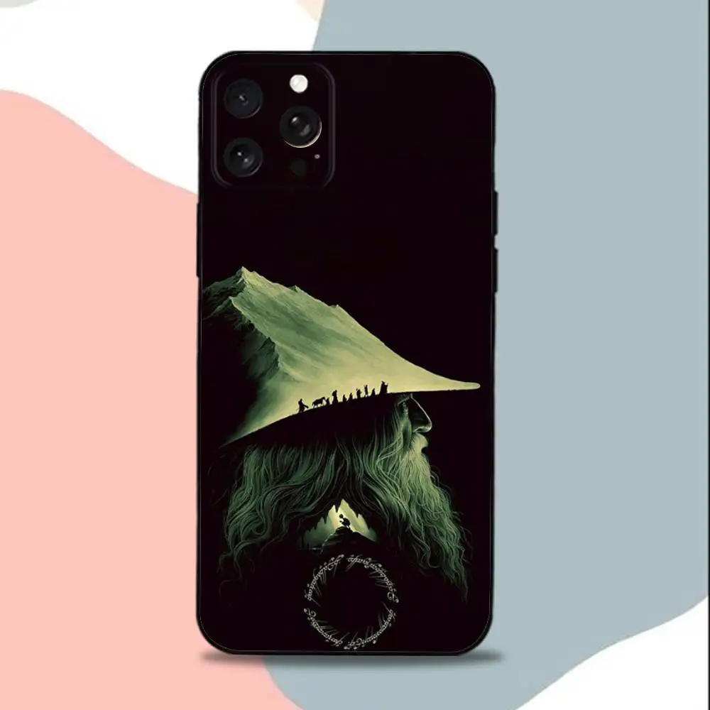 TheS Lord of T-the Rings-es Phone Case For iPhone 15,13,16,12,11,17,14,Plus,Pro,Max,XS,XR,X,SE,Mini,Soft Silicone Black Cover