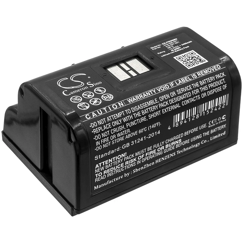 

CS Portable Printer Battery Intermec PB50 PB51 PW50 PW50-18 Fits 318-026-001 003 318-027-001 55-0038-000 AB13 3400mAh Li-ion