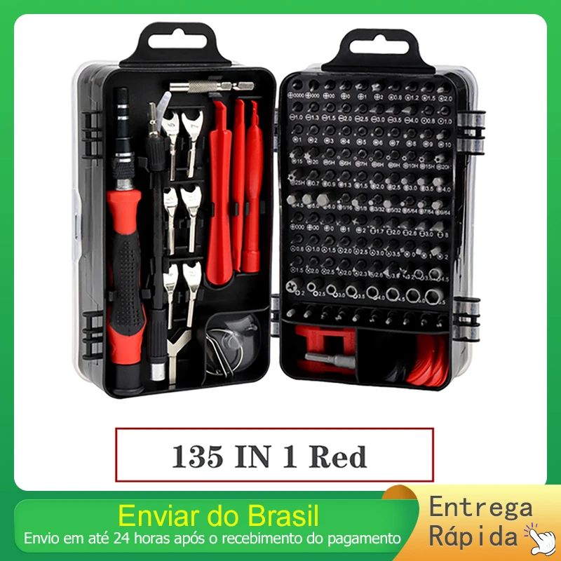 Kit chave de fenda Torx Multiuso De Precisão 135 em 1 Ferramentas Reparo Doméstico