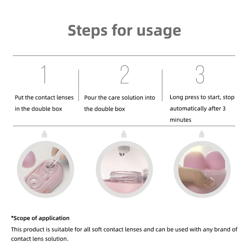 Cute Rabbit Contact Lens Cleaner Ultrasonic Cleaner Automatic Contact Lenses Cleaning Tools Portable Contact Lens Washing Case