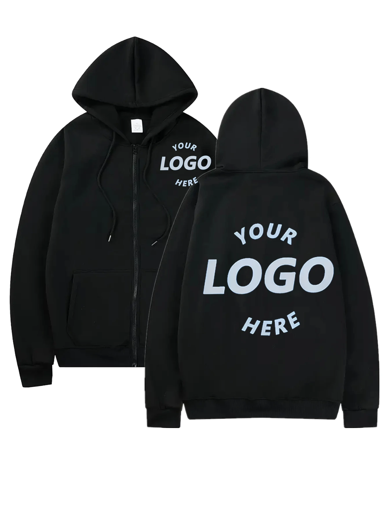 2026 Custom Printed Men's and Women's Zippered Hooded Sweatshirt - Loose and Casual Fashion Long Sleeve Hooded Sweatshirt - Pers