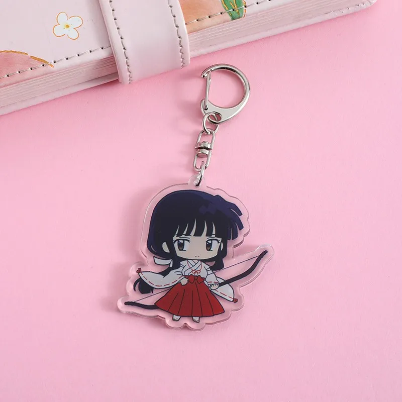 1/9Pcs Anime Figures Inuyasha Acrylic Car Keychain Cute Backpack Pendant Funny Bag Charms Accessories Decoration Holiday Gifts - view 5
