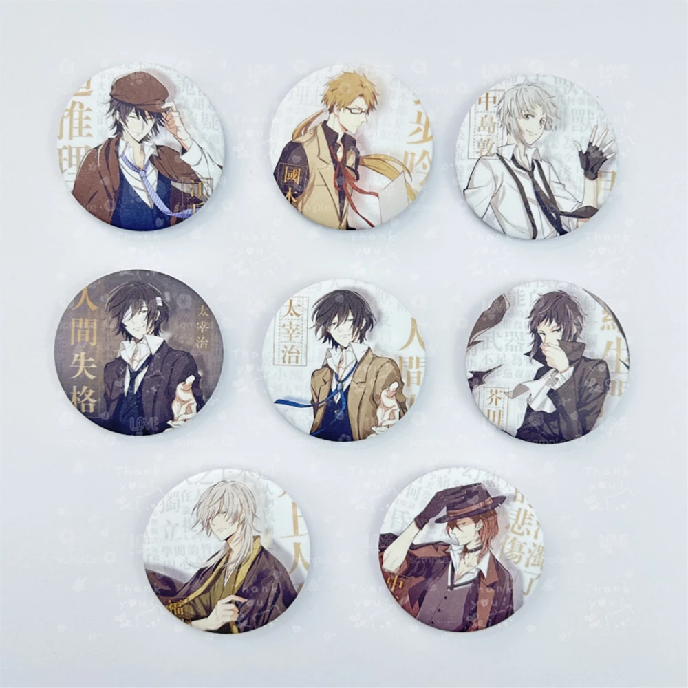 58mm Anime Bungo Stray Dogs Kunikida Doppo Miyazawa Kenji Cosplay COSTUME Badge Pin SPTE Tinplate Brooch﻿ Prop Xmas Gilf