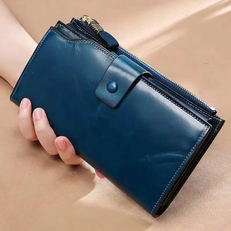 MOTAORA Luxury Women Wallets Genuine Leather Purse Prevent RFID Woman Multi-layer Card Long Ladies Wallet 2025 New Phone Bag