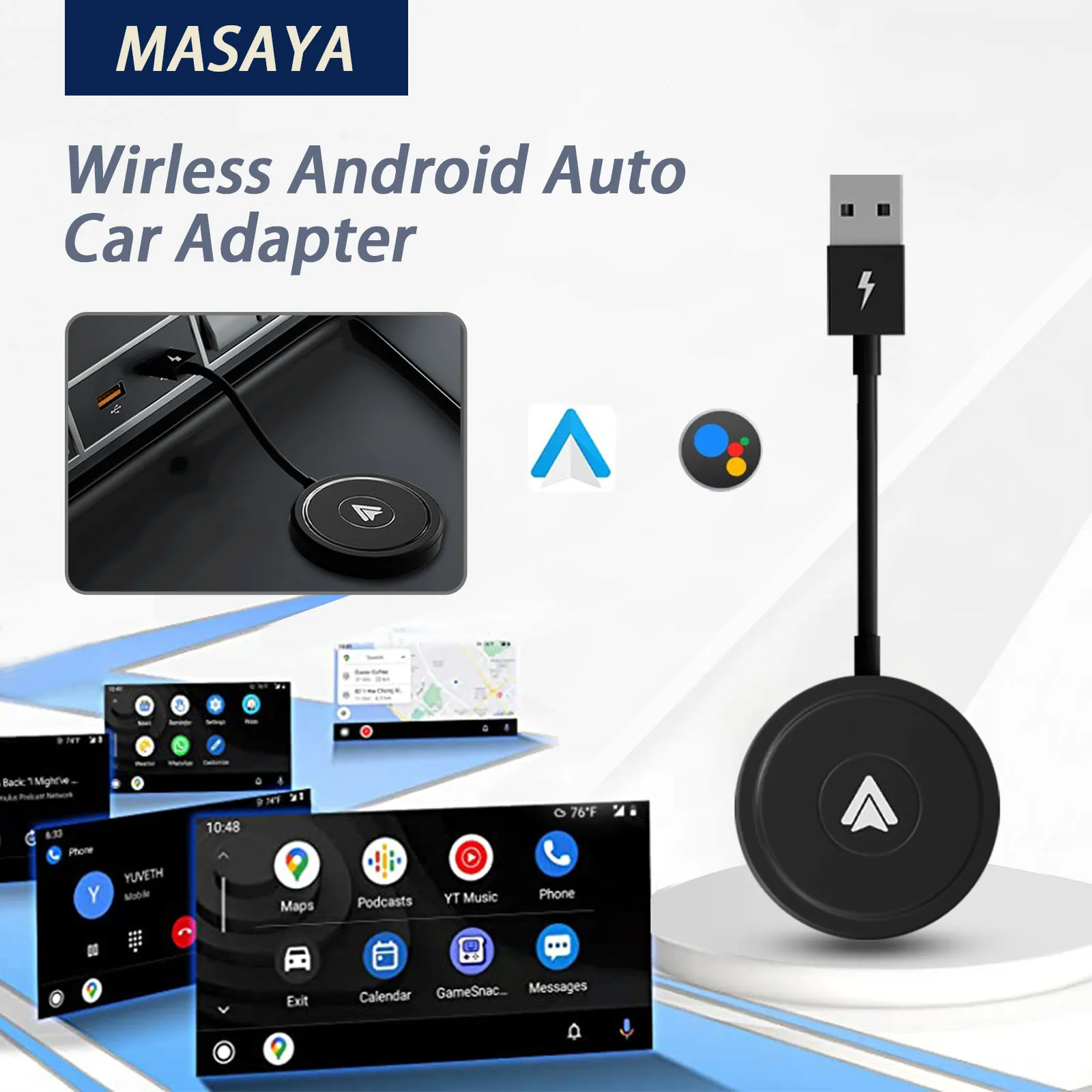 Wireless Android Auto Car Adapter/Dongle for OEM Wired AA Car Converts Wired Android to Wireless Fits for Android Phones