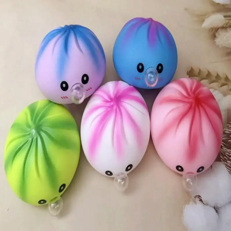 Playful Dumpling Bubble Squeeze Toy with Slow Bounce for Relaxation and Stress Reduction