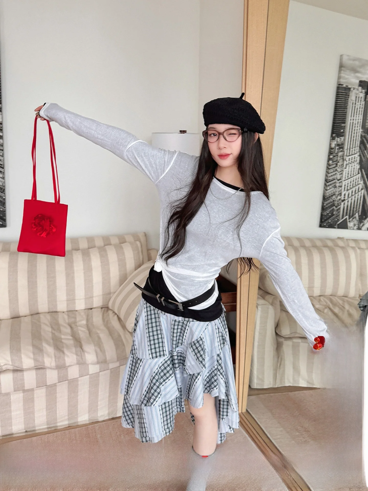 

Футболка-базовый слой с длинным рукавом Brand Long Sve для ранней осени DEARSOCUTE Buy Hand Store Simple Commute Sle Cotton 00%