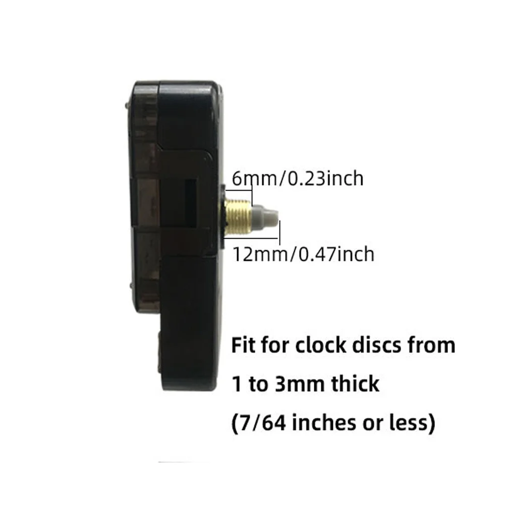 3Pcs Clock Mechanism Kit with Total Shaft Length 12mm Including 3 Pairs of Clock Hands for Custom Clock Assembly