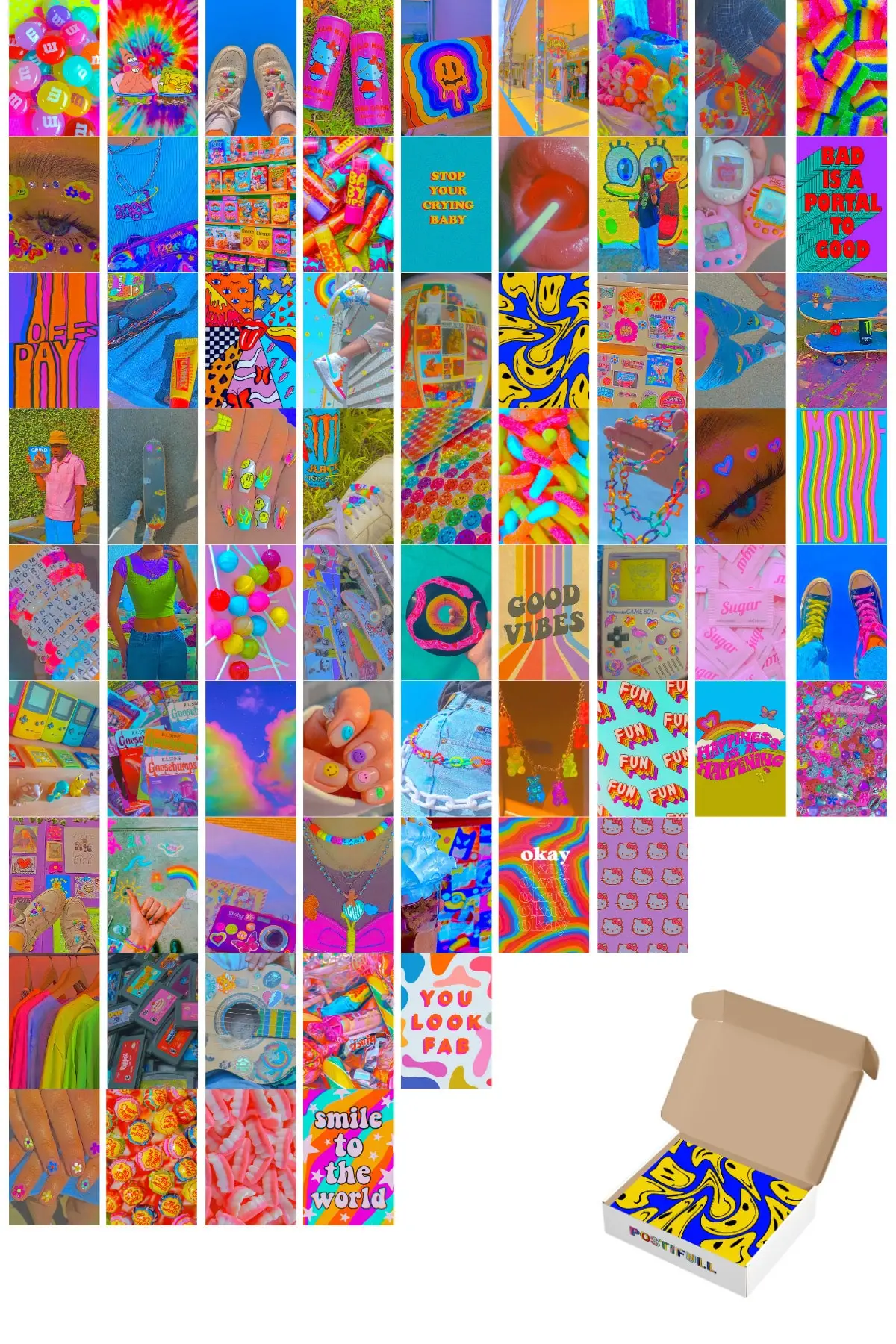 Indie Retro Poster Collage Set-70 Pcs-Indie Poster Set-10cm * 15cm-Thick coated Paper Poster