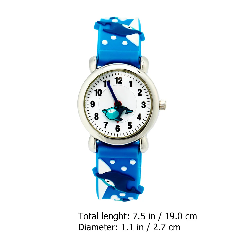 Dolphin Cartoon Big Dial Waterproof Cartoon For Gift Student Dolphin Pattern Learning Watch