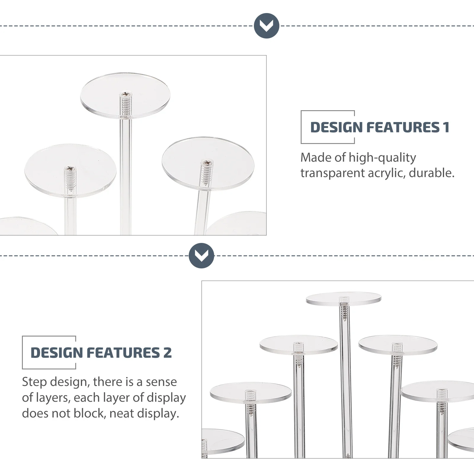 

1 шт. акриловая стойка для выставки товаров, 9-слойный шаговый тип, деформируемый органайзер для ювелирных изделий, подставка для хранения серег, браслетов