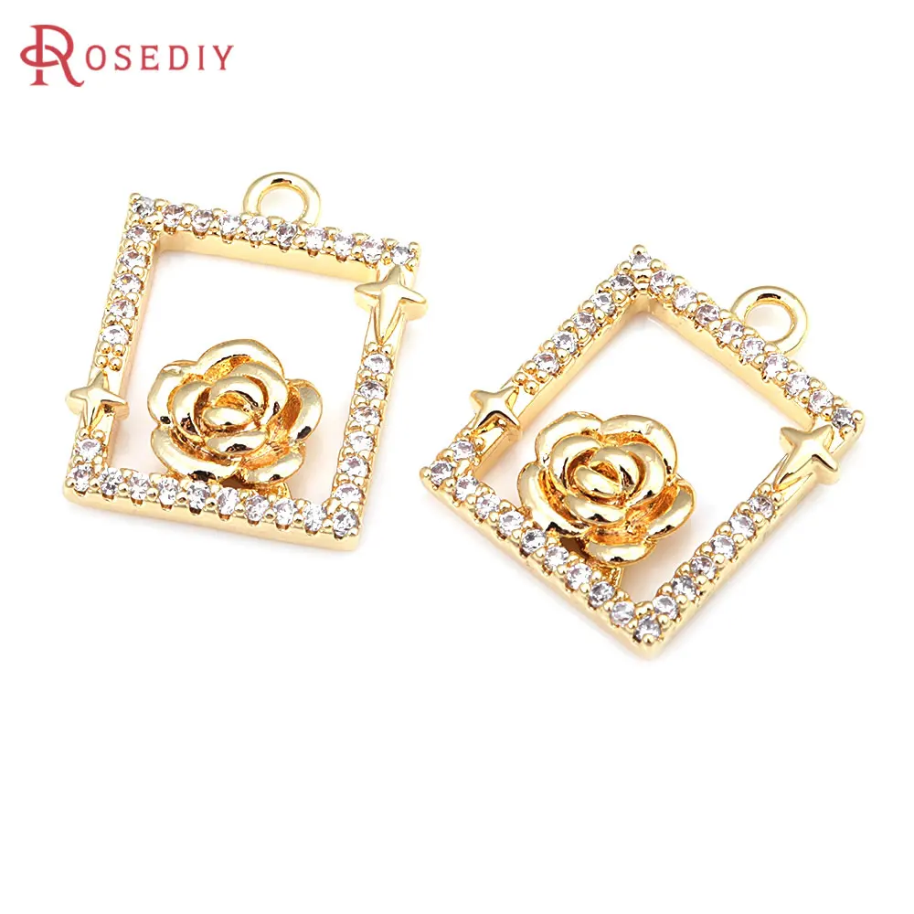 18K Gold Color Brass and Zircon Rabbit Charms Pendants High Quality Diy Jewelry Making Necklace Earrings Accessories for Women