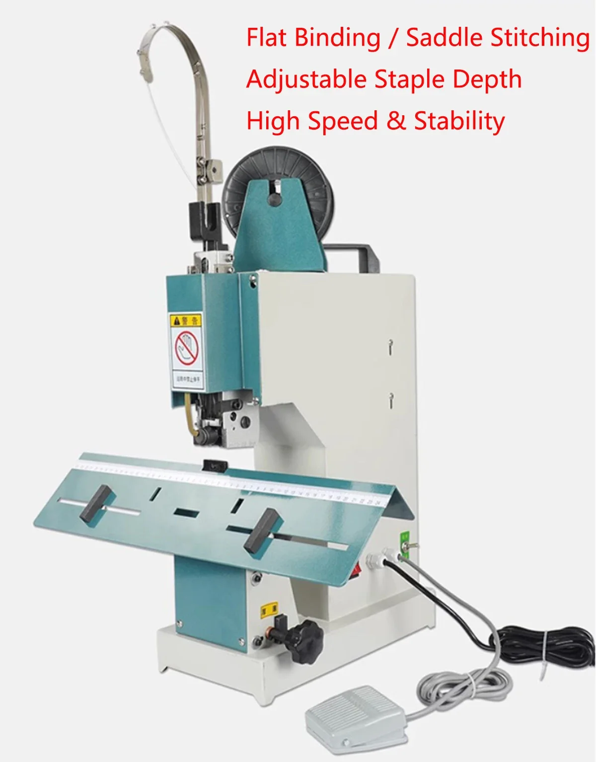 

Electric Wire Stitching Machine for Saddle and Flat Binding Booklet Stapler Foot Pedal Operated, Max 5.5mm Thickness