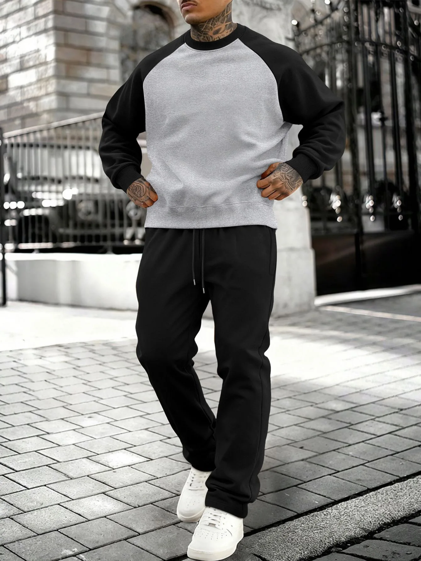 

2025 Men's Sportswear Set Men's Round Neck Sweatshirt Pants Set Spring and Autumn Winter Warmth Set