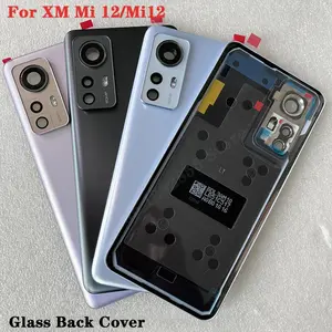 Bilashmart Xiaomi Mi 12 Back Case Ceramic Battery Cover Mi12 Spare Parts Back Cover Door Housing + Camera Lens