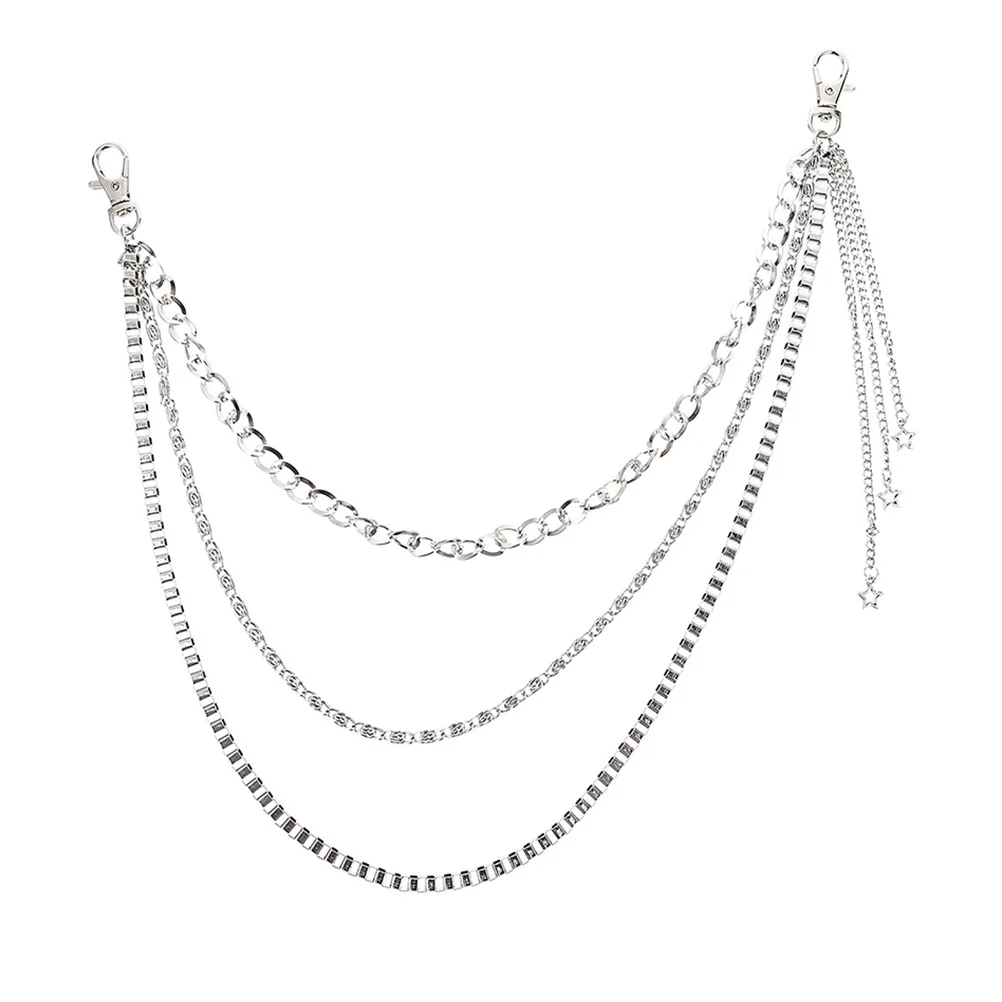 

Waist Chains Zinc Alloy Durable Fashionable Jeans Pants Trousers Body Accessories Hip-hop Punk Style Multi-layer Chain