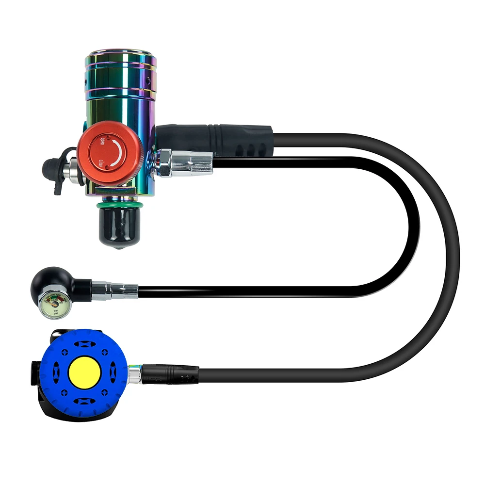 

Регулятор первой ступени DEDEPU из цветной латуни, пластиковый регулятор второй ступени, удлиненный манометр для баллона M18*1.5 для дайвинга